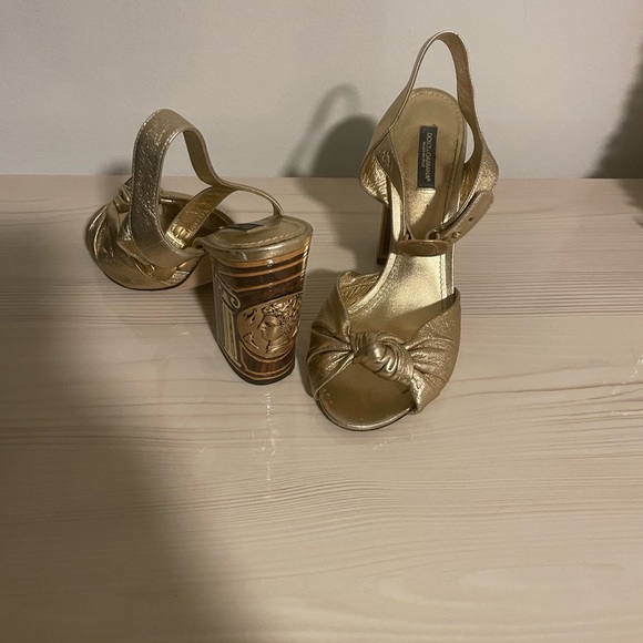 Dolce Gabbana Roman coin heels sandal